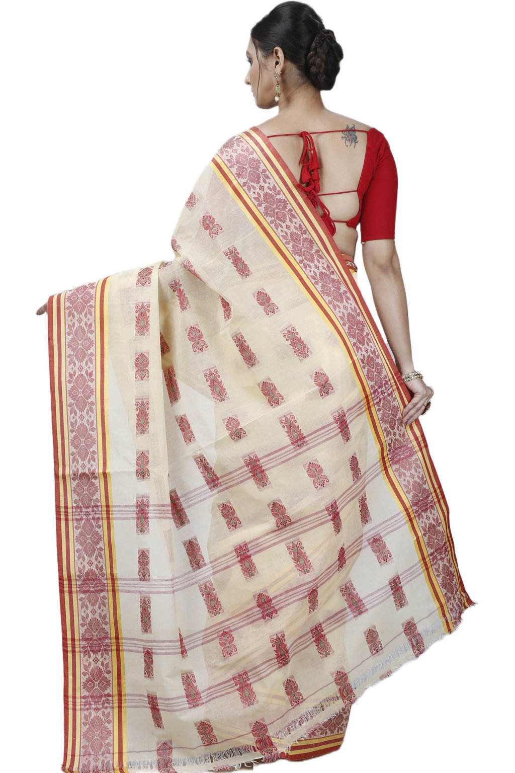 Off-White Pure Cotton Uditi Tant Saree (1227)